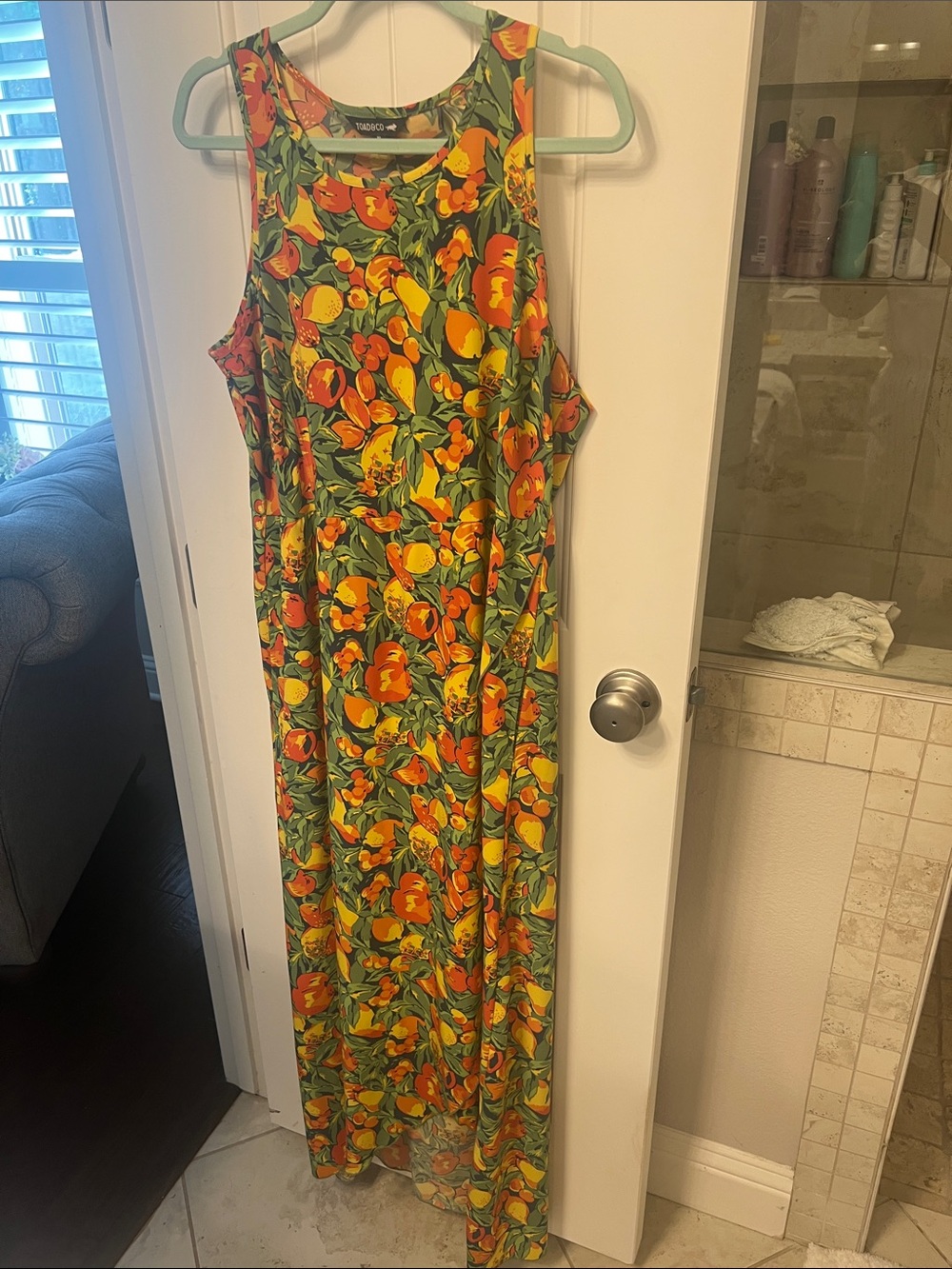 Toad and Co Floral Maxi Dress in Green & Orange